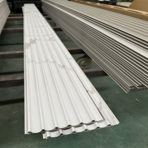 Lambril ripado amadeirado lambris en lattes pvc Lambrin Panneau mural wpc cannelé à lattes en bois décoration intérieure - Product Image 5