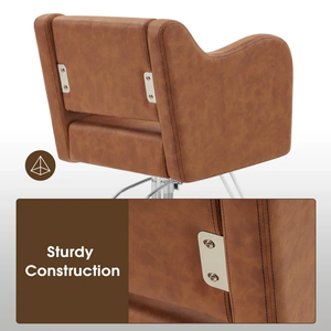 Sillón <span class=keywords><strong>de</strong></span> <span class=keywords><strong>Peluquería</strong></span> Moderno Marrón con Reposapiés para Salón <span class=keywords><strong>de</strong></span> Belleza - Product Image 4