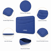 Dompet Kartu Kulit PU Minimalis Tipis Anti RFID dengan Logo Kustom untuk Hadiah