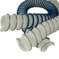 Tuyau d'air spiralé en PTFE de 10 m, résistant aux acides et aux alcalis, style industriel, flexible et robuste, facile à installer pour la ventilation extérieure