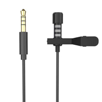 Microphone Lavalier Filaire Portable 1,5 m Stéréo Hi-Fi avec Clip, Prise Jack 3,5 mm et Type C, Micro Mobile Anti-Bruit Garantie 1 An