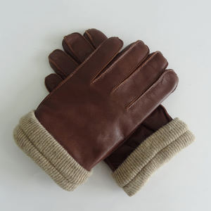 Gants en cuir d'agneau pour hommes, personnalisables, avec doublure en laine chaude, utilisation quotidienne, fabrication directe, vente en gros - Product Image 2