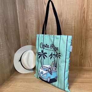 Sac fourre-tout en toile de coton écologique de taille moyenne, réutilisable avec fermeture à glissière pour la plage - Product Image 3