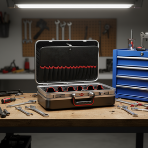 Mallette à outils Vision24 avec garniture rouge et poches organisatrices pour le rangement et le transport - Product Image 2