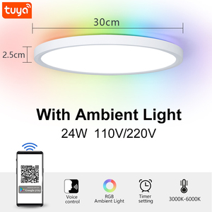 TUYA Smart Home Lighting D300mm 24W RGB Luz de techo LED regulable Funciona con Alexa y Google Assistant - Product Image 6