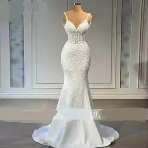 S1002A nouvelle robe de bal de mariage, queue de poisson, Main, robe de mariée en duvet de sirène, bouffante, personnalisée, robe de soirée de mariage, 2023