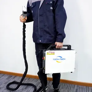 50w 100w mini portable cleaning-pulse gun small hanten portatil pro robot arm manufacturer pulse laser cleaning machine