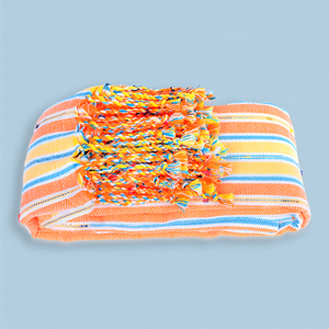 Fouta de luxe turc 100% coton Peshtemal rayé écologique séchage rapide serviette de plage sans sable doux absorbant Logo personnalisé prêt - Product Image 1