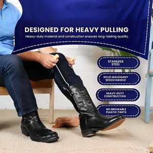 Crochets de chausse-pied de <span class=keywords><strong>botte</strong></span> Bottes de cow-boy Porteur de chaussures paresseux Crochet en fer à cheval Extracteur de chaussures, Aide au port de chaussures - Product Image 5