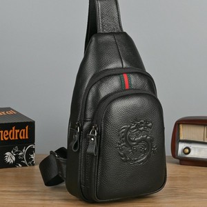 Bolso de Pecho para Hombre, de Cuero Genuino, Impermeable, Bandolera, Estilo Casual de Negocios, Mochila de Cuero Vacuno de Primera Capa - Product Image 2