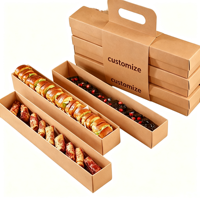 Boîte cadeau pour pâtisserie avec poignée personnalisée, emballage écologique en carton recyclable pour pâtisserie, desserts et biscuits, logo personnalisé OEM