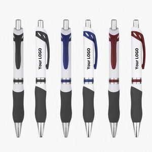 Nuevo Modelo de Bolígrafos Personalizados de Plástico con Logotipo, Agarre de Goma Suave, Ancho de Escritura de 1.0 mm, Tinta Negra/Azul para Personalizar - Product Image 1
