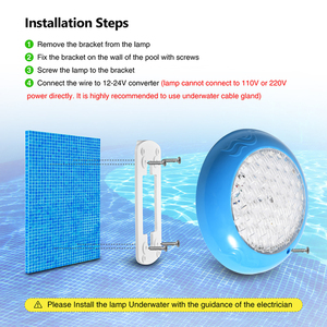 Ac 12V treo tường ánh sáng trắng ấm điều khiển từ xa LED thay đổi màu sắc dưới nước hồ bơi ánh sáng cho bơi lội - Product Image 5