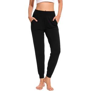 Pantalones de dormir de viscosa de bambú personalizados para mujer, joggers de cintura alta con bolsillos para ropa de dormir cómoda - Product Image 4