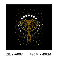 Tapis de Tarot carré en velours 49x49cm, nappe de Tarot imprimée colorée, petite housse de table pour la maison, tapis d'autel de divination Tarot