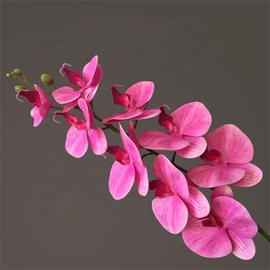 Orquídea Artificial M022, 9 cabezas, color morado, amarillo <span class=keywords><strong>y</strong></span> blanco oscuro, flor de Orquídea Real, seda de látex, orquídea para decoración del hogar <span class=keywords><strong>y</strong></span> boda - Product Image 2