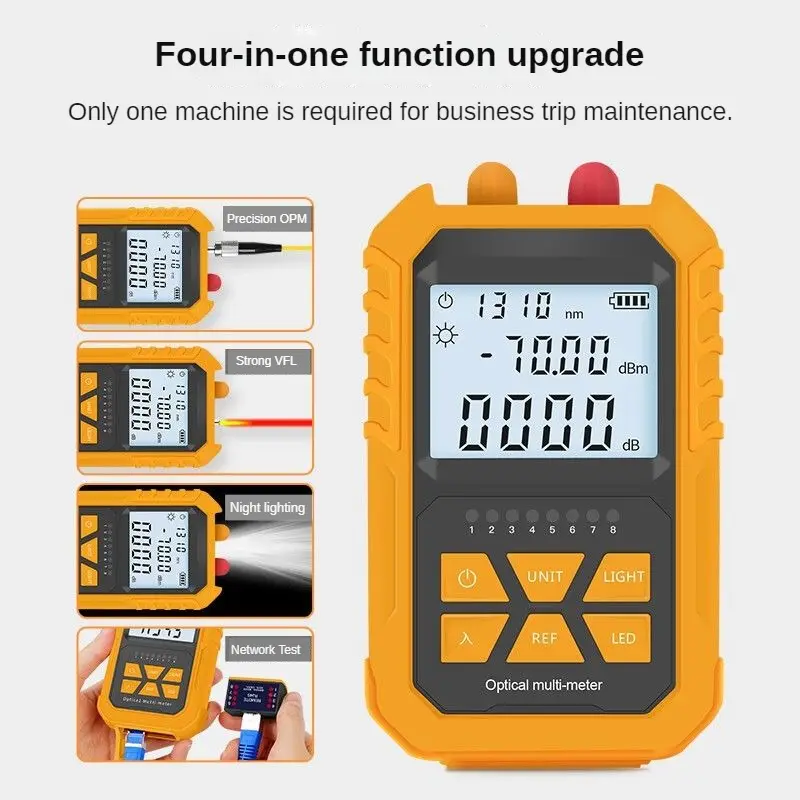 New 4 In 1 OPM Visual Fault Locator 1mW 15mW 20mW 30mW Rj45 Cable Tester all-in-one optical power meter with vfl