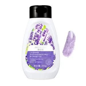 Sal de banho lavanda liso recém-chegado, sal de banho esfoliante