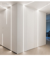 Profilé LED encastré sans cadre en aluminium pour plâtre, canal lumineux linéaire avec diffuseur PC pour plafond et mur