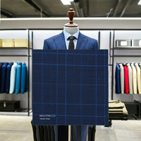 Tissu de Costume Italien de Haute Qualité en Laine Peignée Mérinos/Polyester Prêt à Expédier pour Costumes Homme