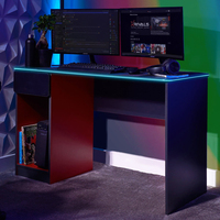 Table de jeu à cadre robuste multifonctionnelle avec lumière LED RVB OEM/ODM prise en charge du bureau de jeu ergonomique AJUNION vente en gros