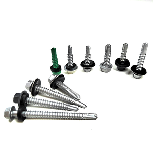 Kim loại thép không gỉ 304 316 410 lục giác HEX đầu tự khoan vít lợp vít Tek khai thác vít với máy giặt cao su - Product Image 2