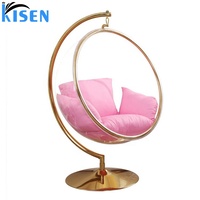 Filet pivotant à double tête, filet transparent avec boule de verre rouge, nid d'oiseau, panier suspendu d'intérieur, chaise à bulles