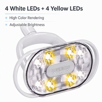 Lampe d'examen dentaire MedFruition E1 à LED, 8 LED, capteur infrarouge, 8000-40000 Lux, durée de vie de 15 ans