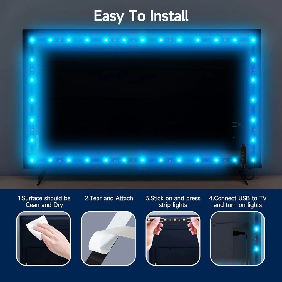 USB 5V RGB SMD5050 Smart LED Strip Light Strings with for App/Remote Control Dimmable IP20 Indoor Bedroom/Wall Decoration · image 5