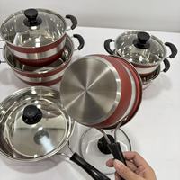 Ensemble de casseroles en acier inoxydable de style allemand de haute qualité, 12 pièces, ensemble de casseroles à induction à double fond, marmite et poêles