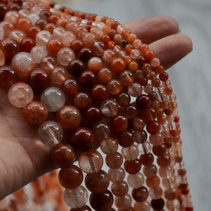 Natural Red Rabbit Hair <b>Crystal</b> Round <b>Beads</b> For Bracelet Making 6mm Loose <b>Beads</b> Jinhua Origin Spring 2024 - Product Image 1