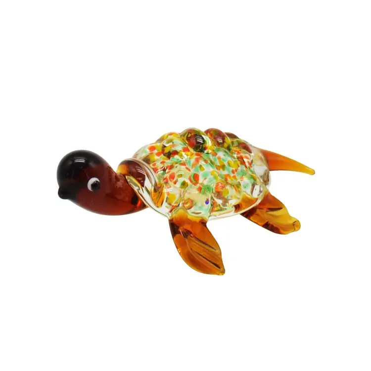 Wholesale customized tiny art colourful murano handmade animal glass elephant figurine art glass animals for decoration