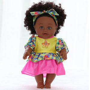 30CM Dark Skin Reborn Baby <b>Doll</b> Curly Hair Vinyl Simulation <b>Doll</b> Kids Pretend <b>Play</b> Toy For Girls Gift - Product Image 4