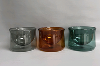 Tasses à latte en verre à double paroi - Parois colorées, tasses à café isolées à double couche, bol à crème glacée avec cuillère assortie