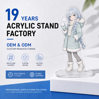 Standee Akrilik Emas & Perak Foil dengan Alas Satu Slot, Sampel Tersedia untuk Dekorasi Otaku, Langsung dari Pabrik, OEM & ODM