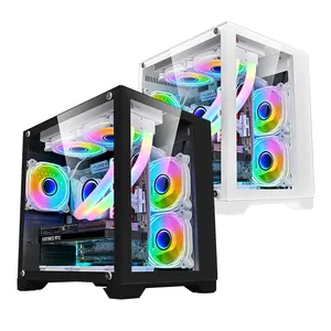 SNOWMAN OEM computer case desktop chassis low MOQ mini itx pc case Factory price gaming pc case with LED