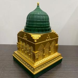 Decoración Islámica Personalizada de Resina para el Hogar, Arte de Mesa Musulmán, Modelo del Edificio del Mezquita <span class=keywords><strong>Al</strong></span>-Masjid An-Nabawi, Cúpula Verde, Mezquita del Profeta en <span class=keywords><strong>Medina</strong></span> - Product Image 3