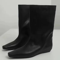 Stivaletti da Donna con Punta Affusolata Inverno 2026, Design Vintage, Tacco Basso, Scarpe in Morbida Pelle, Stile Moderno