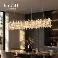 Lustre de restaurant en cristal de luxe, luminaire LED pour villa, salon, bar, comptoir, lampe suspendue à intensité variable pour la maison