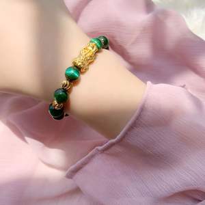 <b>Healing</b> Tiger Eyes Couple Feng Shui Gemstone <b>Bracelet</b> Adjustable Gold Pixiu Charm Birthstone Anxiety Crystal <b>Bracelets</b> for Men - Product Image 6