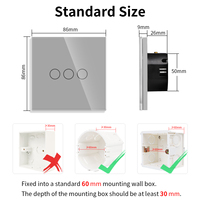 Interruptor de pared inteligente Touchmi con Wifi Alemania Socket Nuevo diseño Zigbee Panel de vidrio para el hogar para el Hogar Inteligente