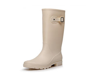 Noir Grand Mode Bottes De <span class=keywords><strong>Pluie</strong></span> pour Femmes Antidérapant Moulé Par Injection Respirant Anti-Glissant Adulte Longues Chaussures pour Été Automne - Product Image 1