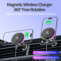 Chargeur de voiture sans fil pas cher, magnétique, 15W, support de téléphone pour voiture avec refroidissement par turbine