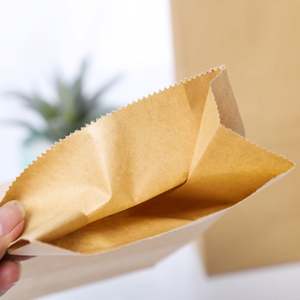 Sac en papier kraft, emballage cadeau créatif, sac à pain, fond carré, emballage pour livraison de nourriture, sac en papier - Product Image 5