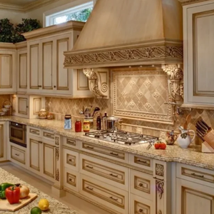 Gabinete Retro Gabinete Clásico Francés Gabinete de Cocina Personalizado Pintado Plata Tallado Personalizado Lujo Barroco - Product Image 2