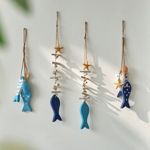 ของตกแต่งผนังรูปปลาธีมมหาสมุทรพร้อมดีไซน์ปลาดาวเปลือกหอย ของตกแต่งบ้านสไตล์ชายฝั่งสำหรับทางเข้าห้องอ่านหนังสือ ของตกแต่งภายใน - Product Image 1