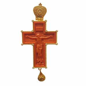 <span class=keywords><strong>Cadena</strong></span> de eslabones chapada en oro/plata antigua, con crisol de resina marrón, aleación, cruz Pectoral - Product Image 4