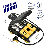 Pompe à vélo à commande au pied BOMO, pompe à air haute pression 160 PSI, portable avec manomètre pour vélo, VTT, ballons gonflables