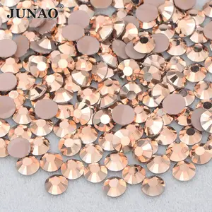 JUNAO 2mm 3mm 4mm 5mm 6mm Wholesale Bulk Package Non Hot Fix Strass Flatback Crystal Stones Jelly Pink AB Resin Rhinestones