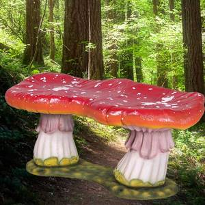 Statua a forma di sedia a fungo in resina e fibra di vetro, colorata, a grandezza naturale, fatta a mano in fabbrica, personalizzabile, per <span class=keywords><strong>arredo</strong></span> <span class=keywords><strong>giardino</strong></span> - Product Image 1